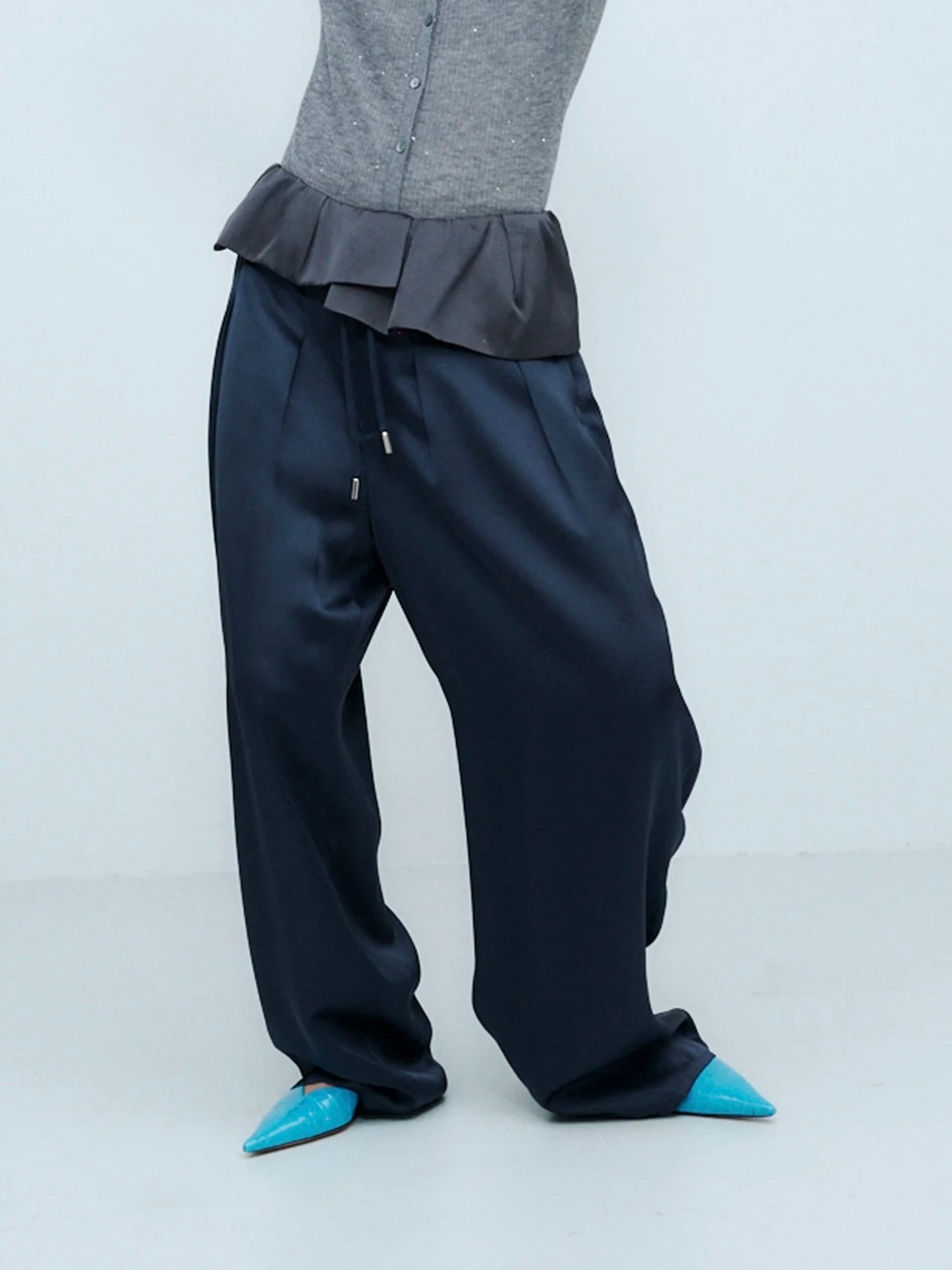 THINGS THAT MATTER　シングスザットマター  / PEPLUM SATIN EASY PANTS - 6