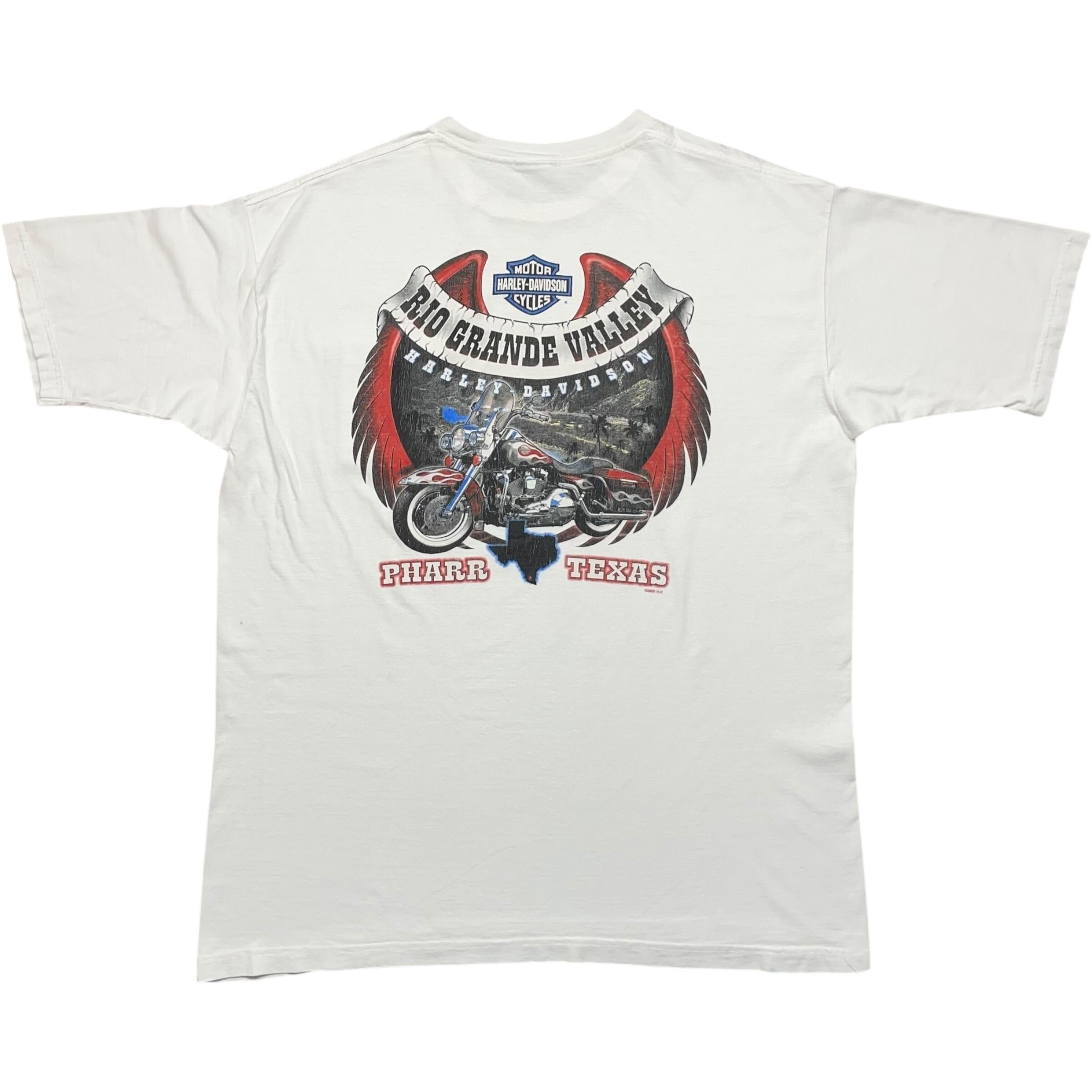 《XL》 Harley-Davidson ハーレーダビッドソン Tシャツ 胸ポケット プリント ホワイト no.8331