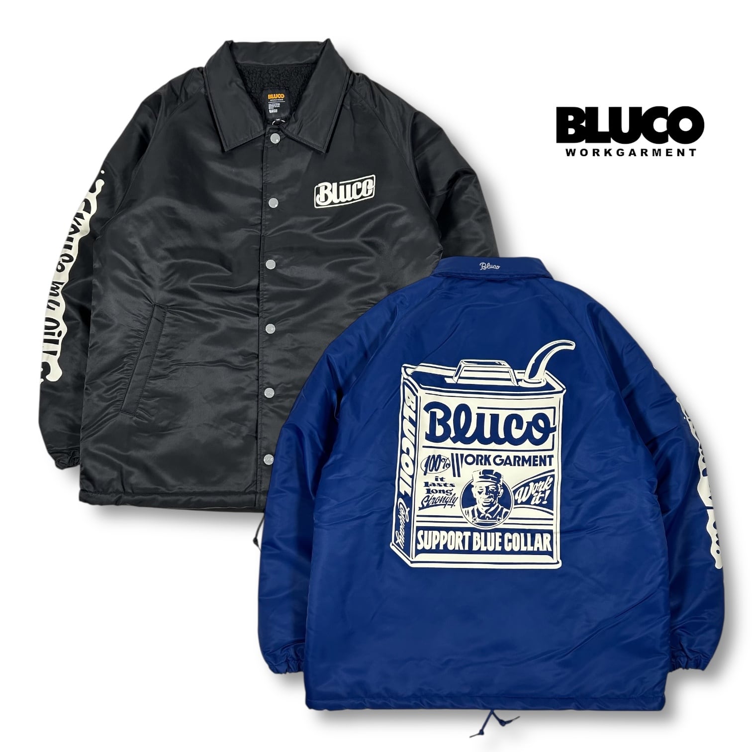 コーチジャケット ボア コラボ メンズアウター プリント BLUCO【ブルコ