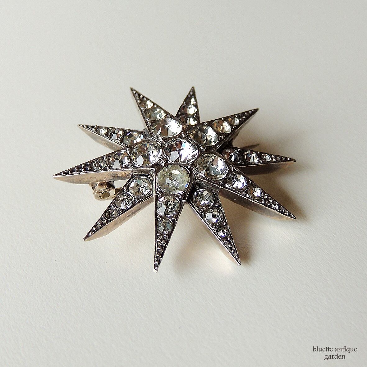 アンティークジュエリー シルバー900 スターバースト ブローチ