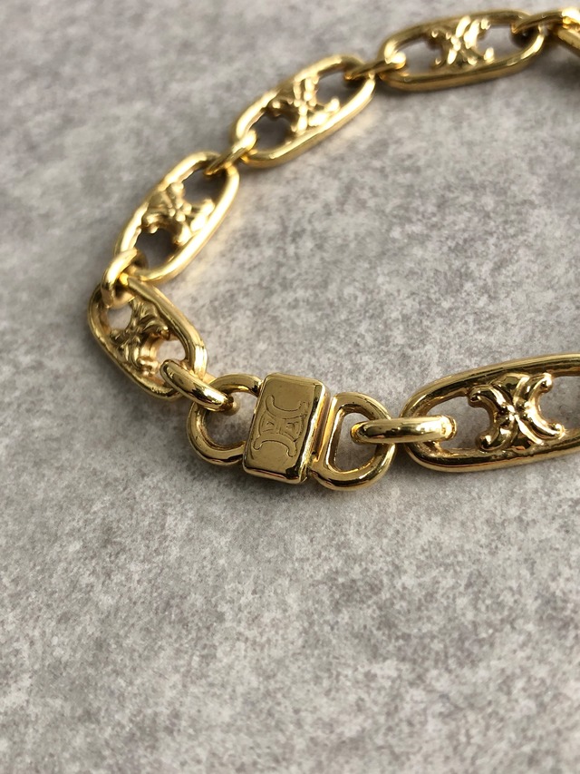 CELINE セリーヌ ブレスレット ゴールド ブラゾン vintage ヴィンテージ オールド 4gifcy
