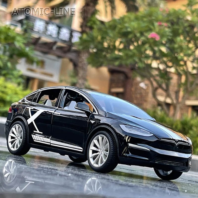 テスラ MODELX 1/24 ミニカー 全5色 ライト点灯 エンジンサウンド 合金