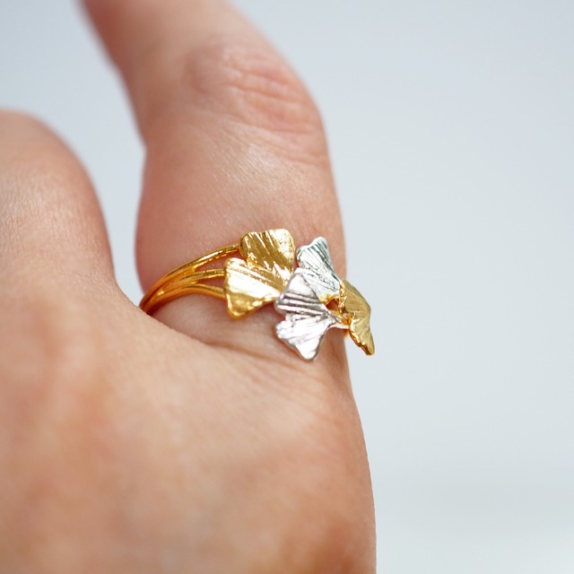 銀杏のリング(silver×gold)