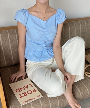 《即納商品》beginning blouse (white / blue / black)