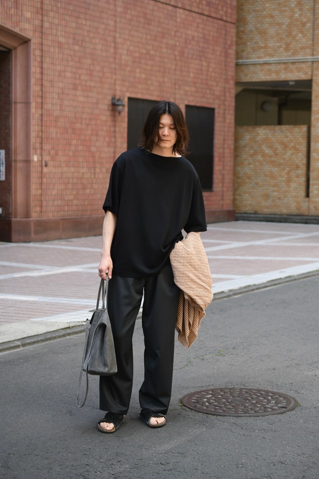 KAPTAIN SUNSHINE / Washi Tenjiku Boatneck Half-sleeve Tee (BLACK)