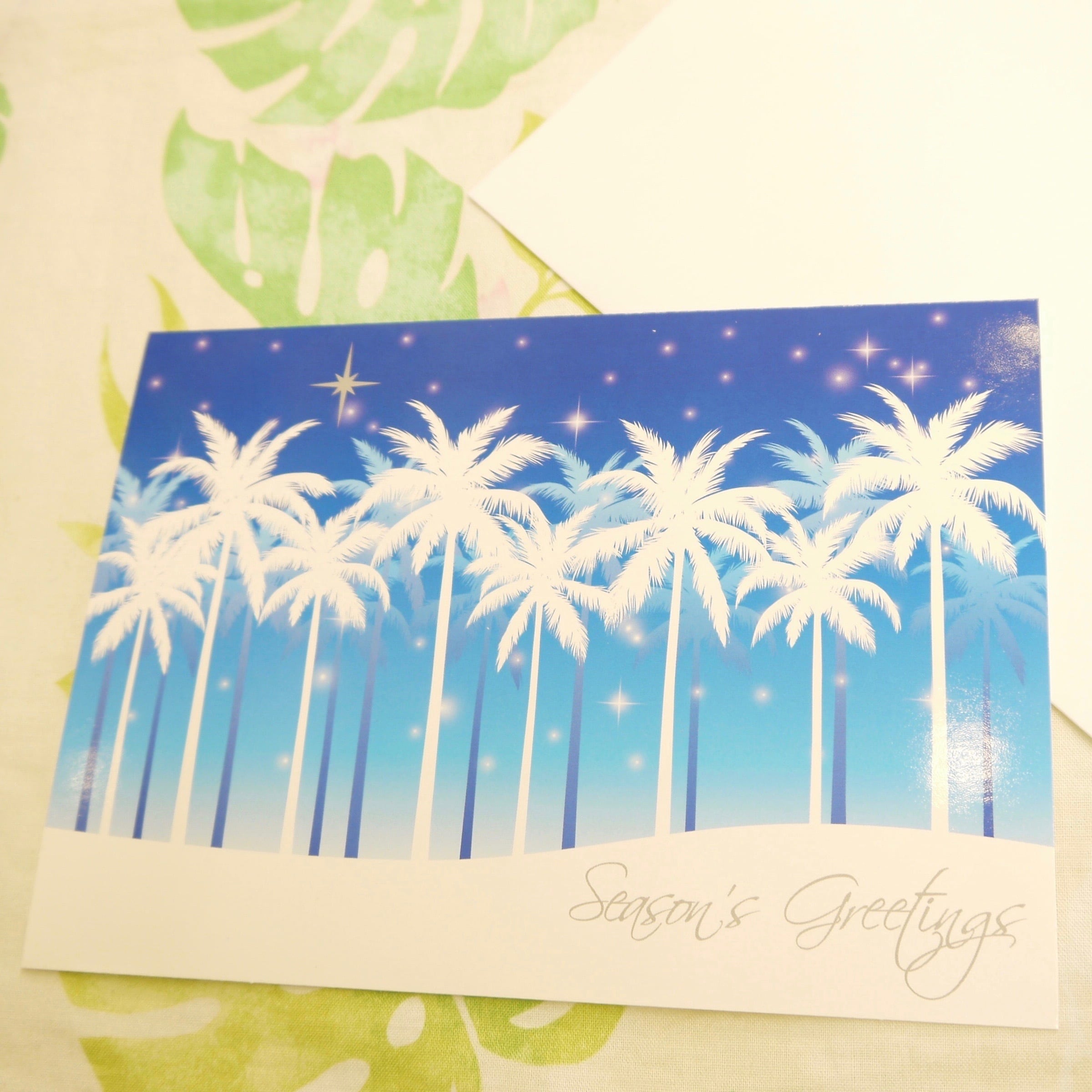 ★ハワイ直輸入★ ハワイ クリスマスカード/Mele kalikimaka card/手紙 レター カード お礼状 <Twilight palms>トワイライトパームツリー