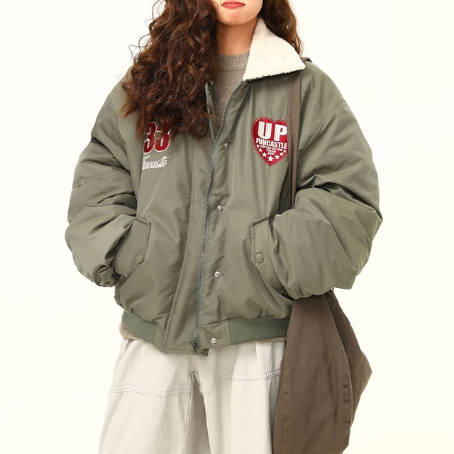 カレッジワッペンボアブルゾン   R01110