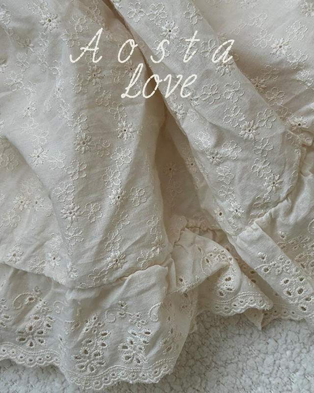 ⭐︎即納⭐︎[Aosta] lace cotton open dress