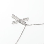 クロスデザイン エメラルドカット ダイヤモンド ネックレス VVS2~VS1 Pt / 1.058ct / 0.050ct