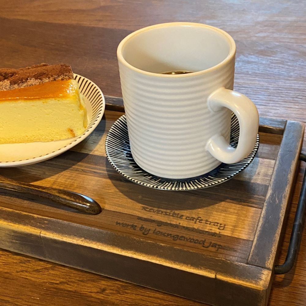 リバーシブル カフェトレイ カフェサイズ ヴィンテージテイスト 木製端