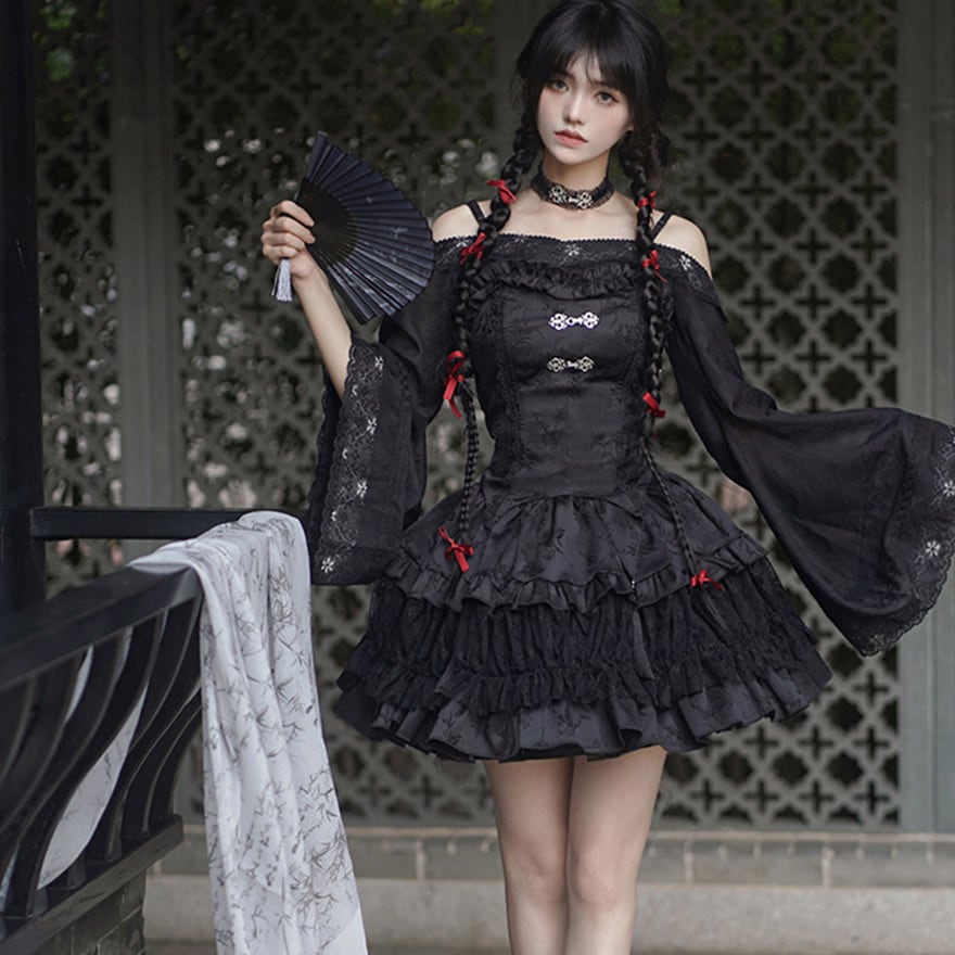 ジャンスカ ワンピース ツーピース フリル レース 夢かわいい ガーリー
