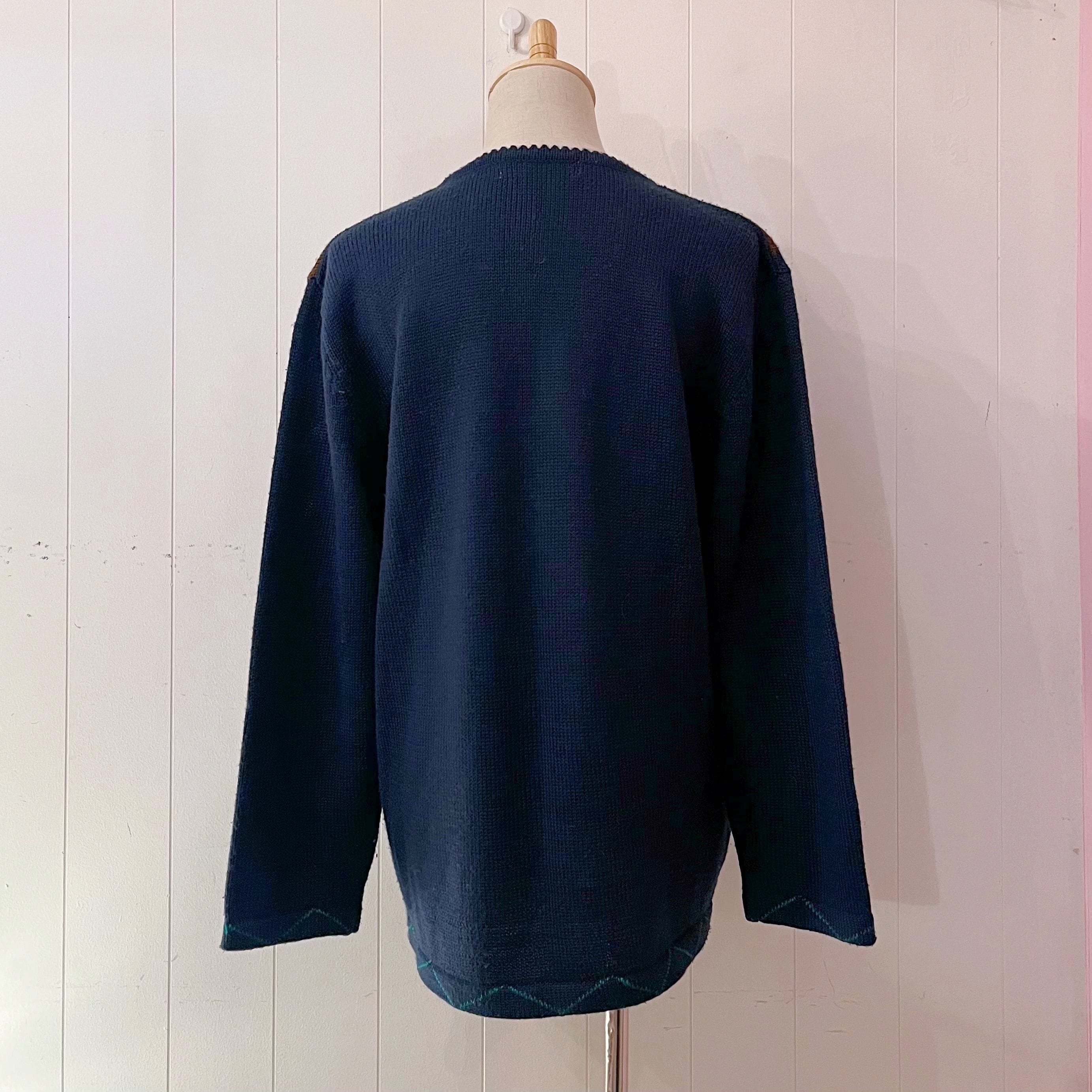 circus cat navy knit sweater