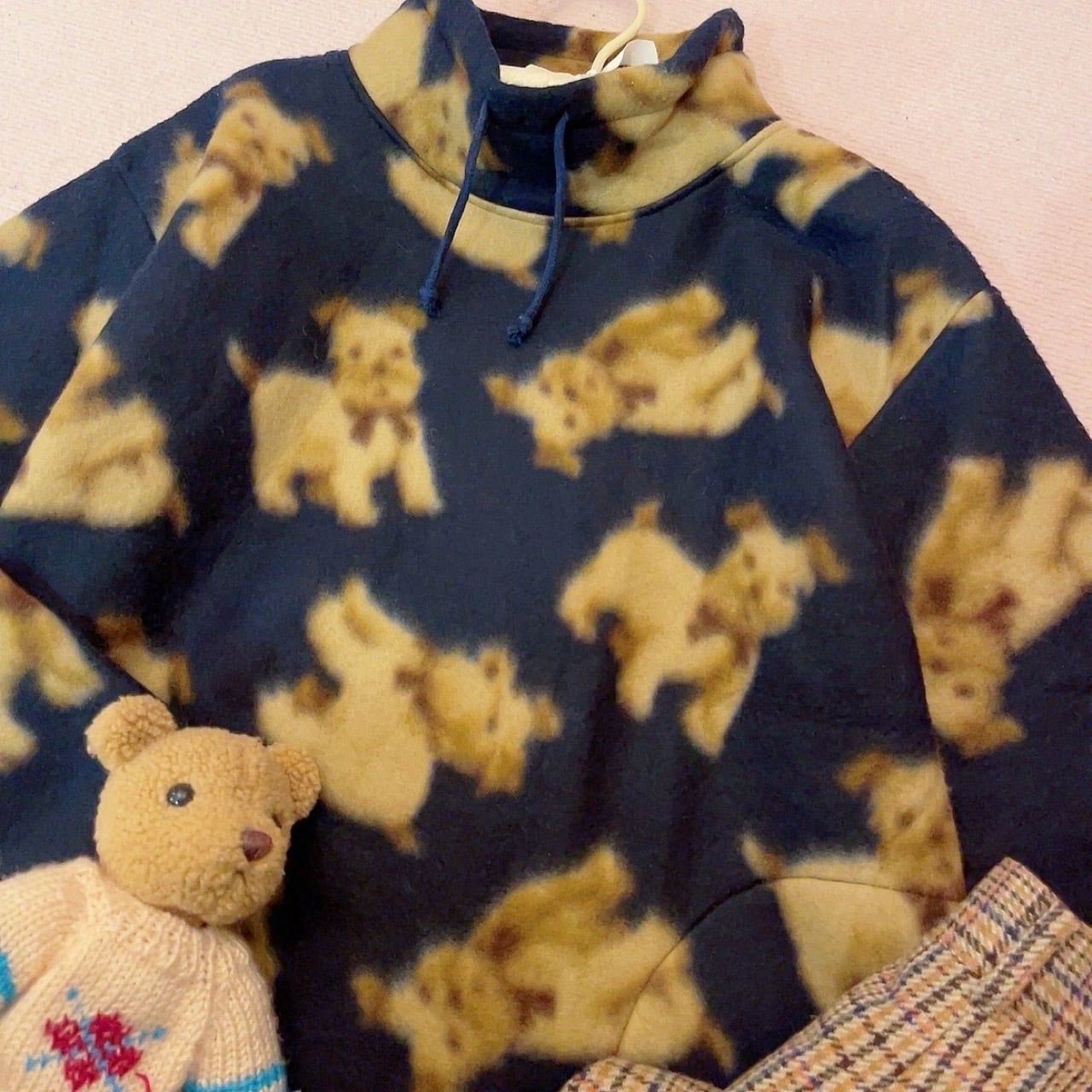 dog high neck fleece pullover