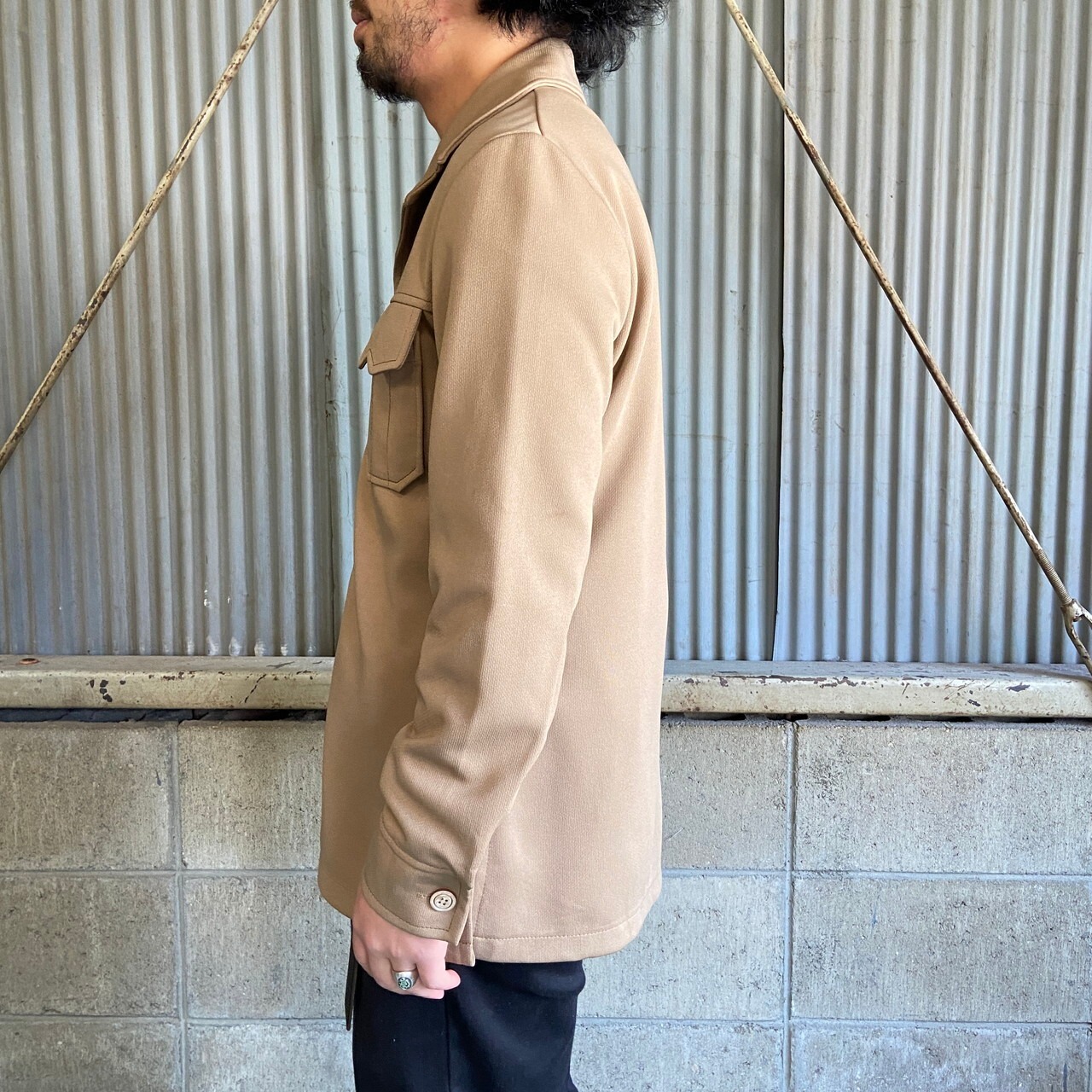 70年代 Montgomery Ward モンゴメリーワード 長袖 開襟シャツ メンズL 