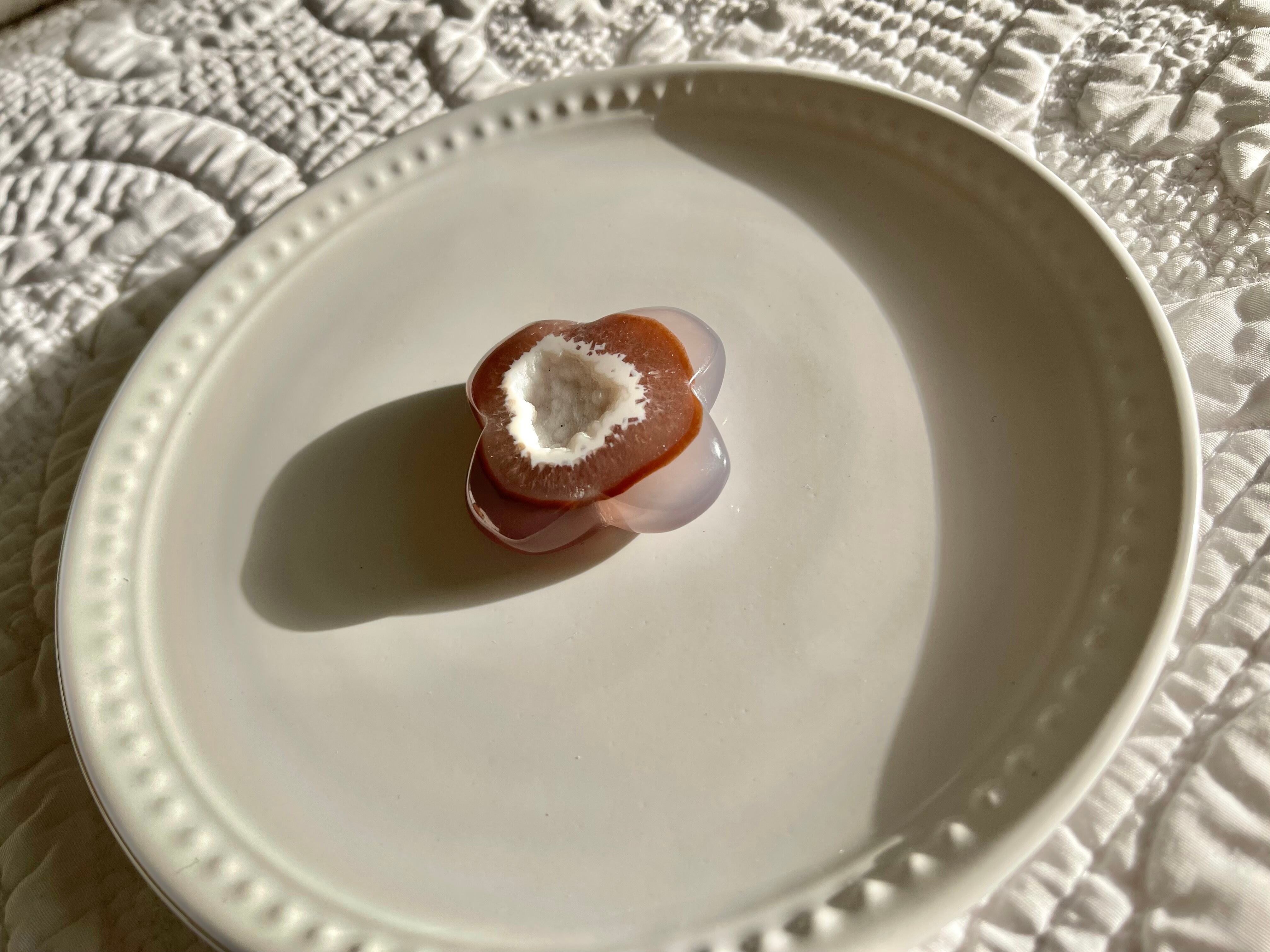 Fire agate druzy flower/フラワーシェイプアゲートドゥルジー