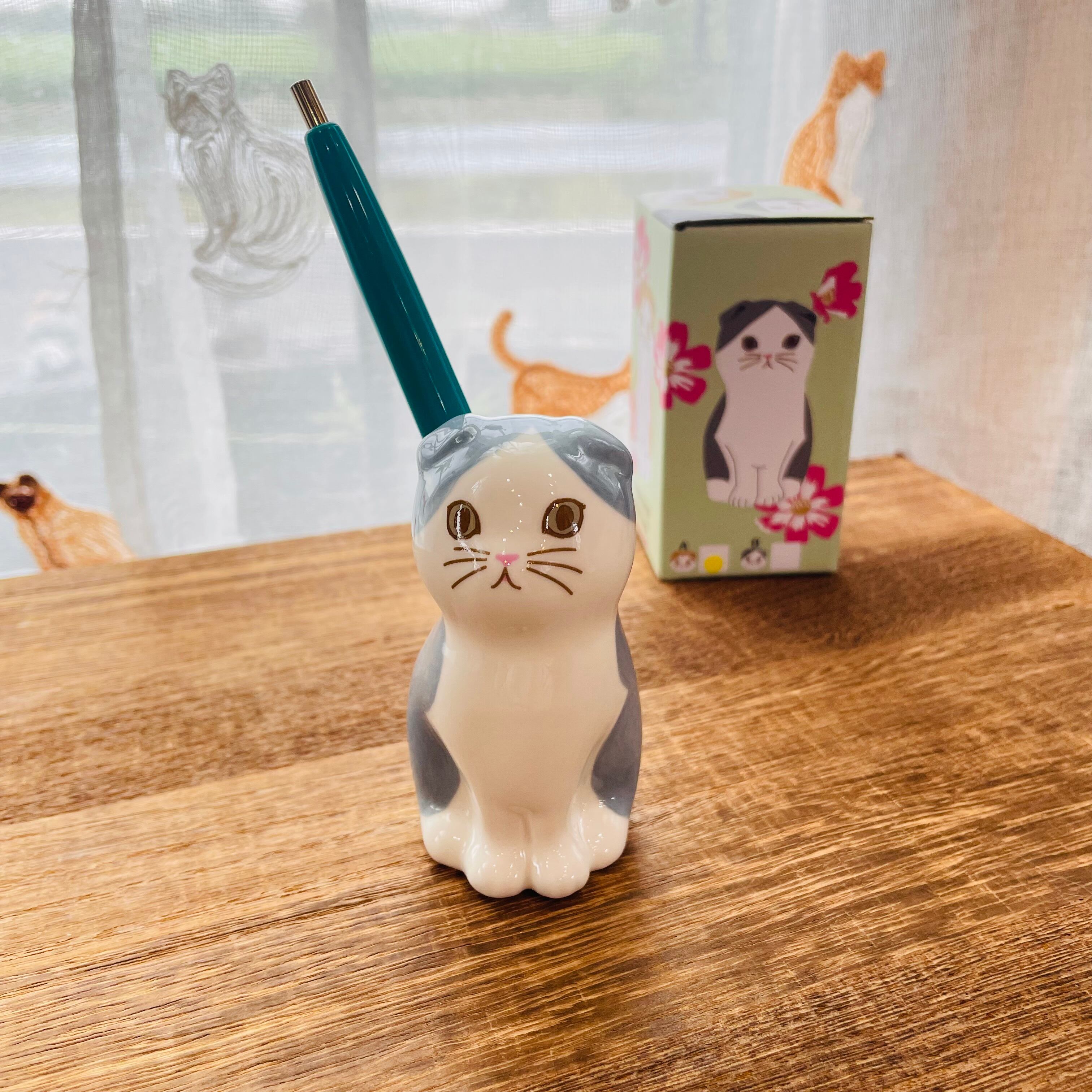 フラワーベース| ペンスタンド|スコティッシュこねこB 猫 ねこ ネコ 猫雑貨 ねこモチーフ 猫グッズ ネコ柄 花瓶 花器 花びん フラワーベース 置物 オブジェ フラワーアレンジ ペン立て ペンスタンド 陶器 かわいい おしゃれ レディース プレゼント 贈り物 ギフト