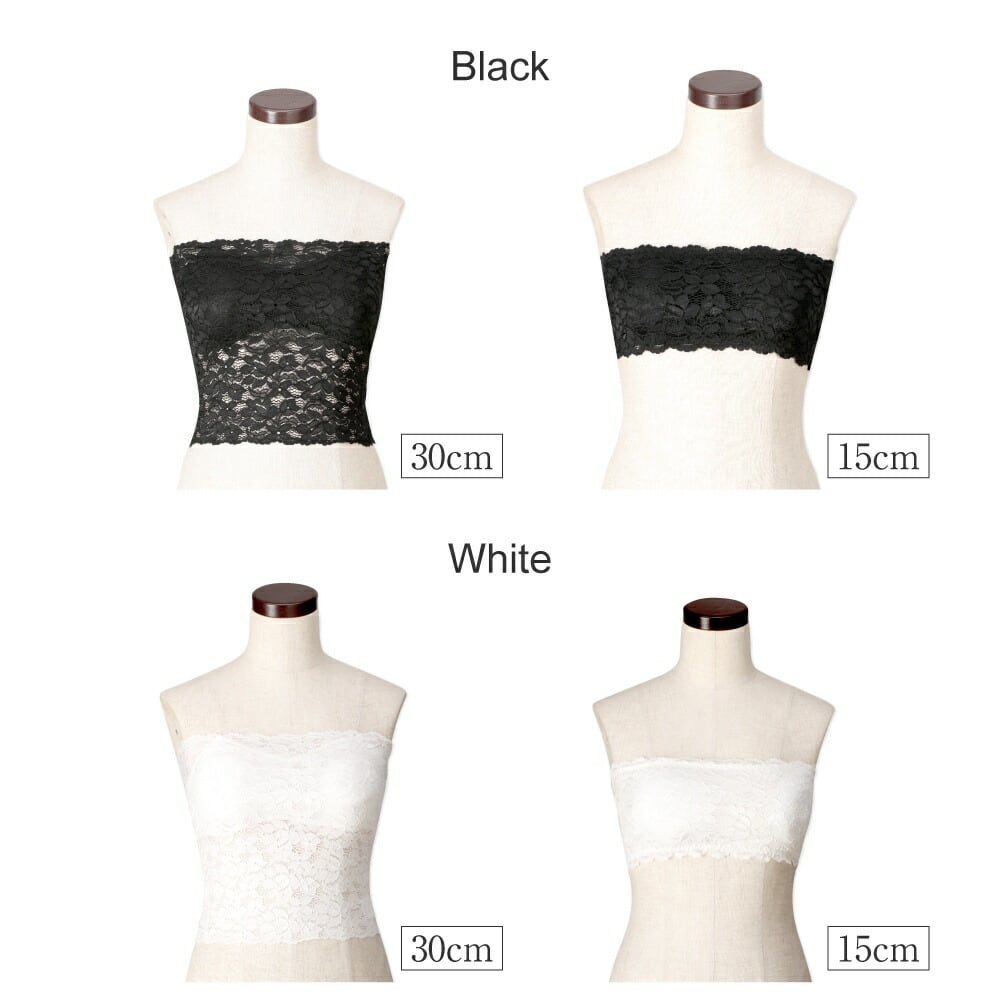 チューブトップ ドレス インナー カップ付 ブラ レース ずれない ベア