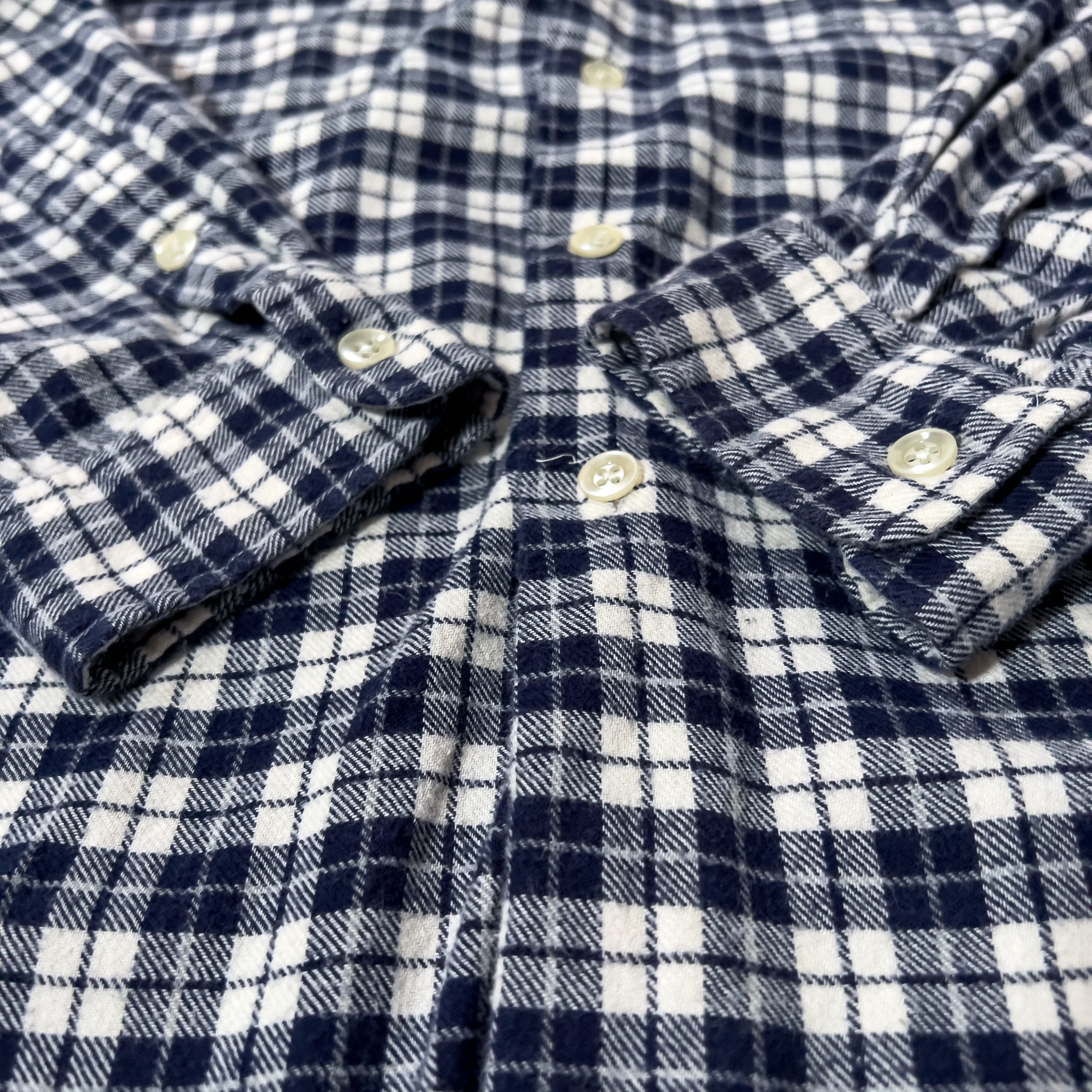 s “Ralph Lauren” BENFORD navy gingham check pattern cotton shirt