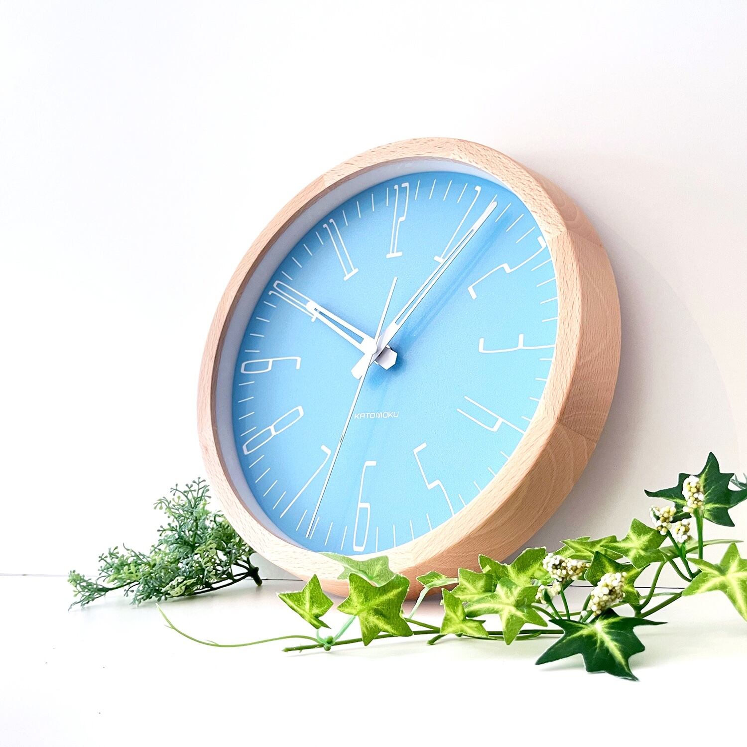 KATOMOKU muku clock 21 ライトブルー km-141LB 掛け時計 | 加藤木工