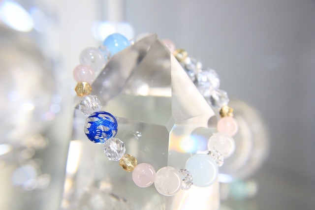 特別品⭐︎銀龍&青龍&2種類のアクアマリンの湧水ブレスレット✨