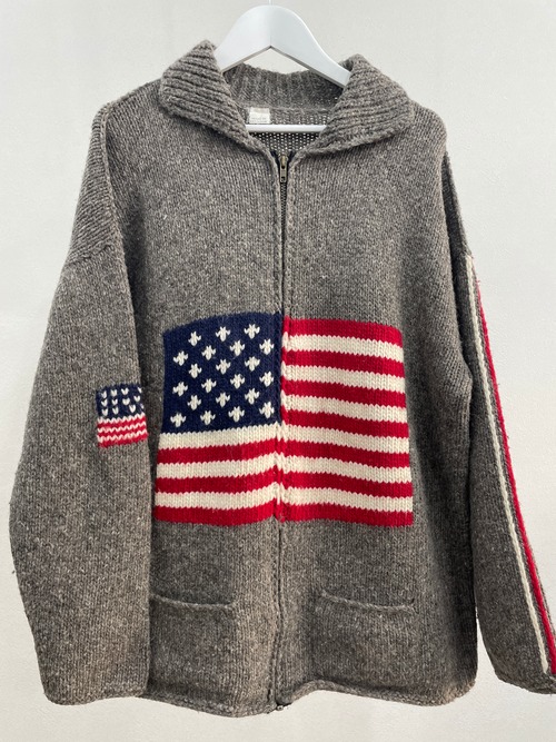 wool Full zip jacket  国旗