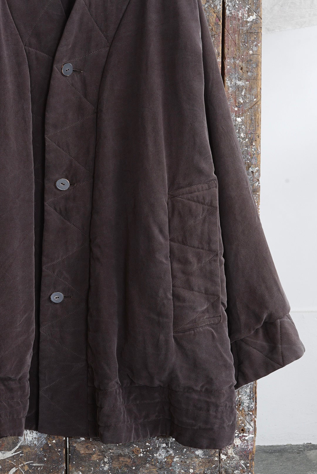 chez vidalenc シルクコート CHEZ VIDALENC - SILK COAT PUFFY / DARK BROWN | Brownie