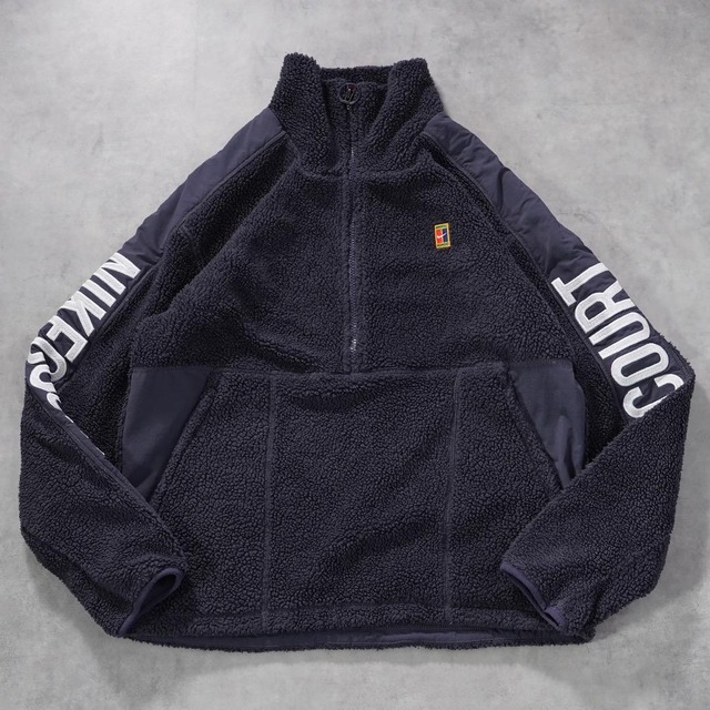 NIKE ナイキ フリースジャケット 古着 ハーフジップ M グレー 17616