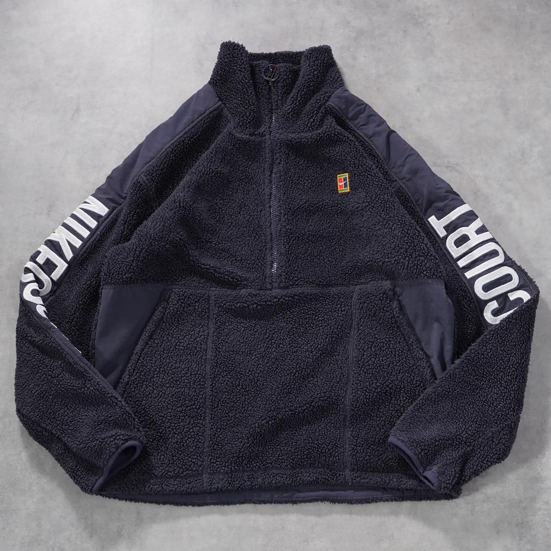 NIKE ナイキ フリースジャケット 古着 ハーフジップ M グレー 17616