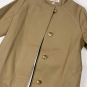 DRESSTERIOR ドレステリア ノーカラー ベルト付き 比翼 コート 36/ベージュ レディース