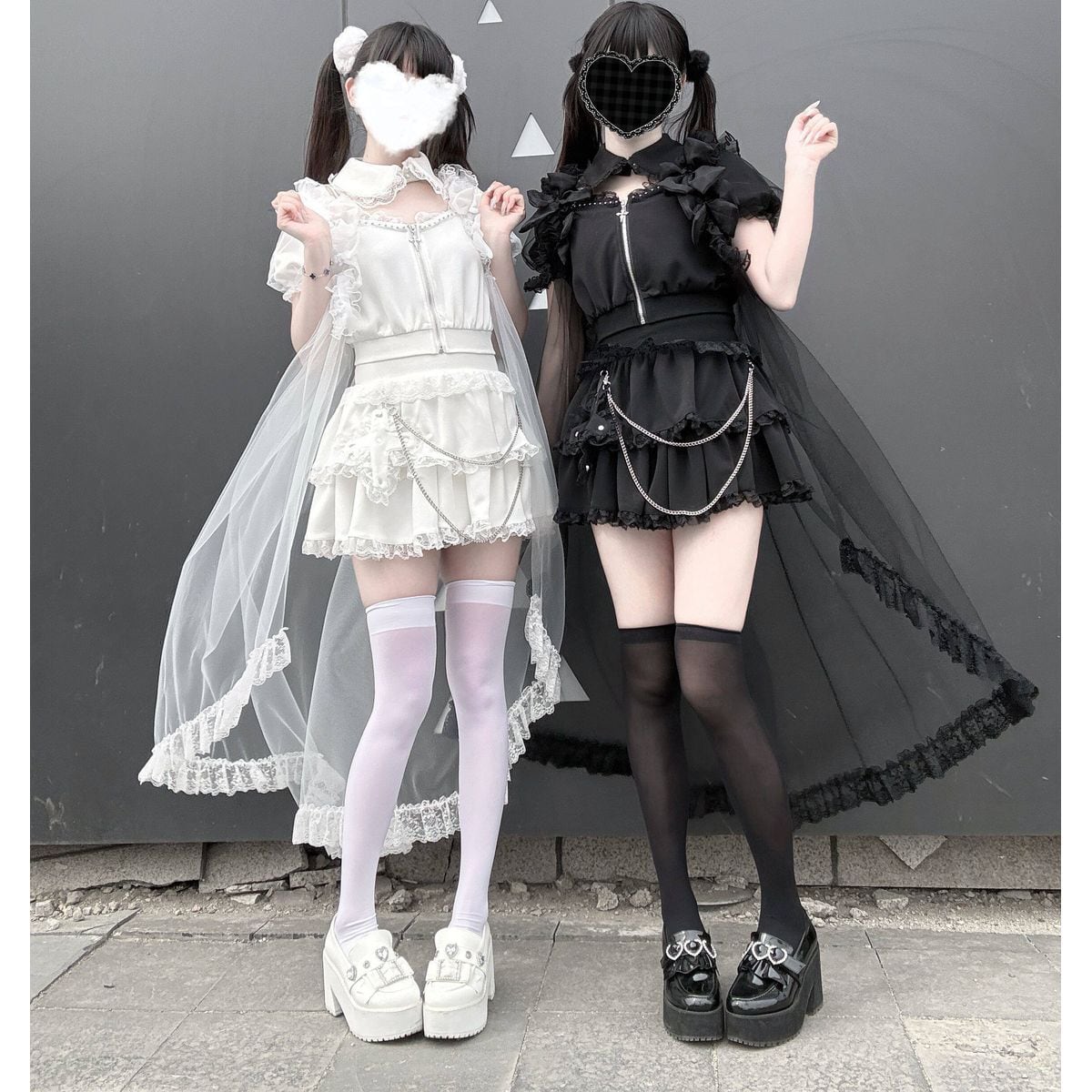 天使と悪魔のヴェールフリルセットアップ | Maiden's Rêve