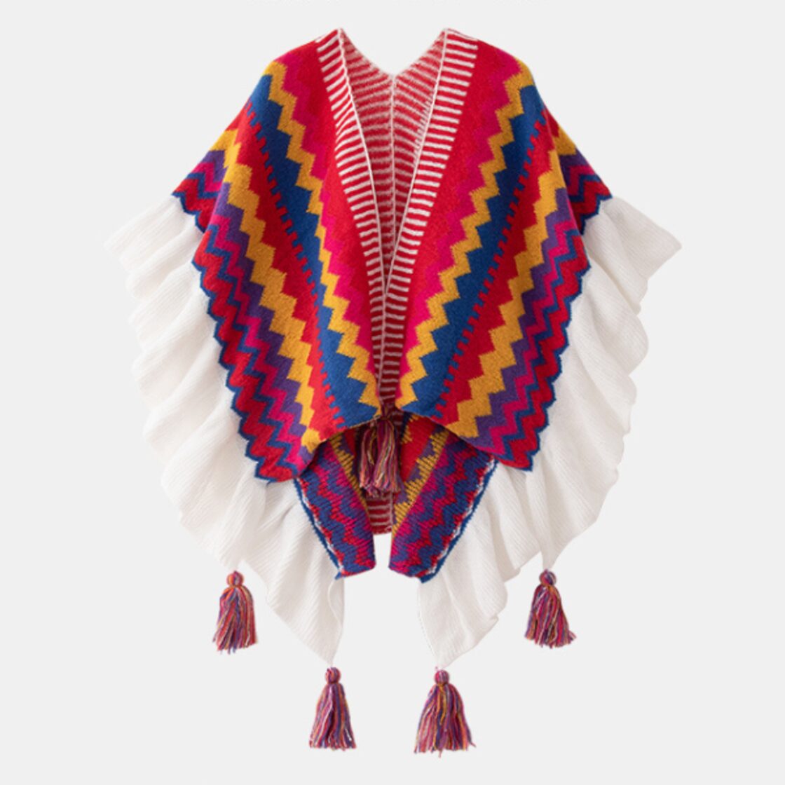 3color】タッセル付き エスニックスタイルケープマント Z00046 | Pay ID