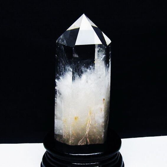 水晶 六角柱 水晶 ポイント 台座付属 一点物 152-3788