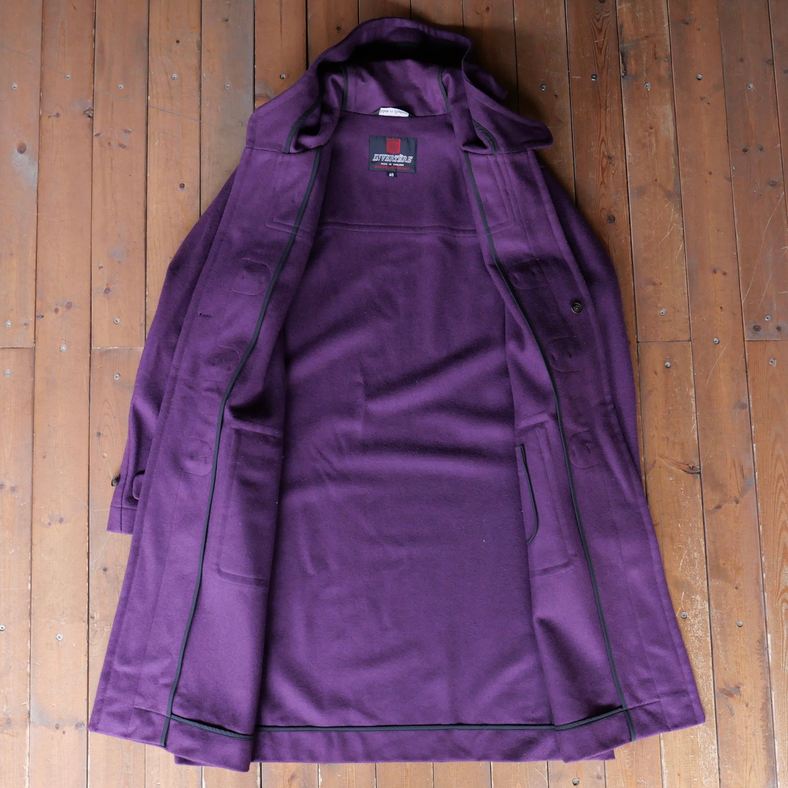 INVERTERE MALLALIEUS PURPLE WOOL DUFFLE COAT | safarionline
