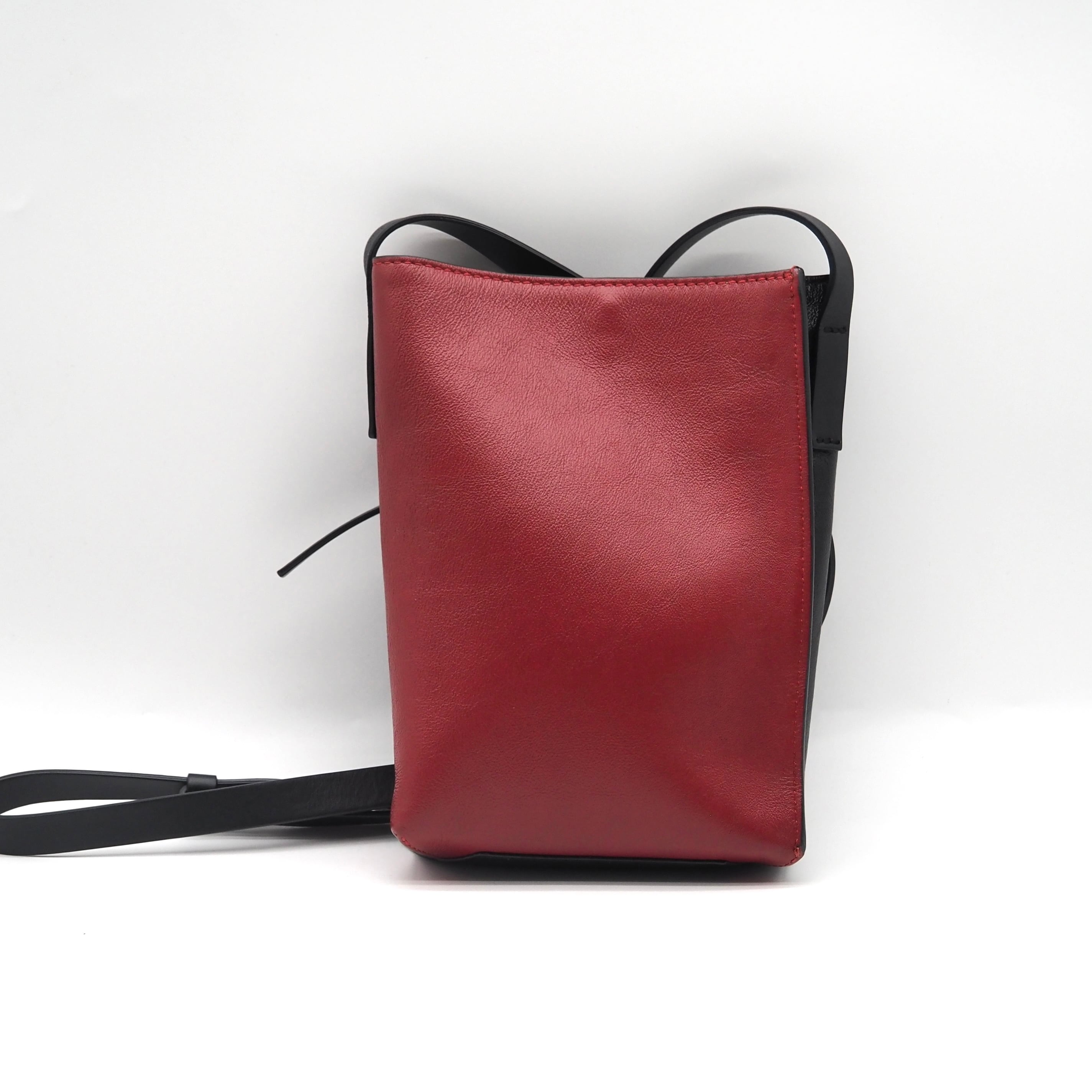 MARNI バイカラー レザー ショルダーバッグ ブラック レッド マルニ