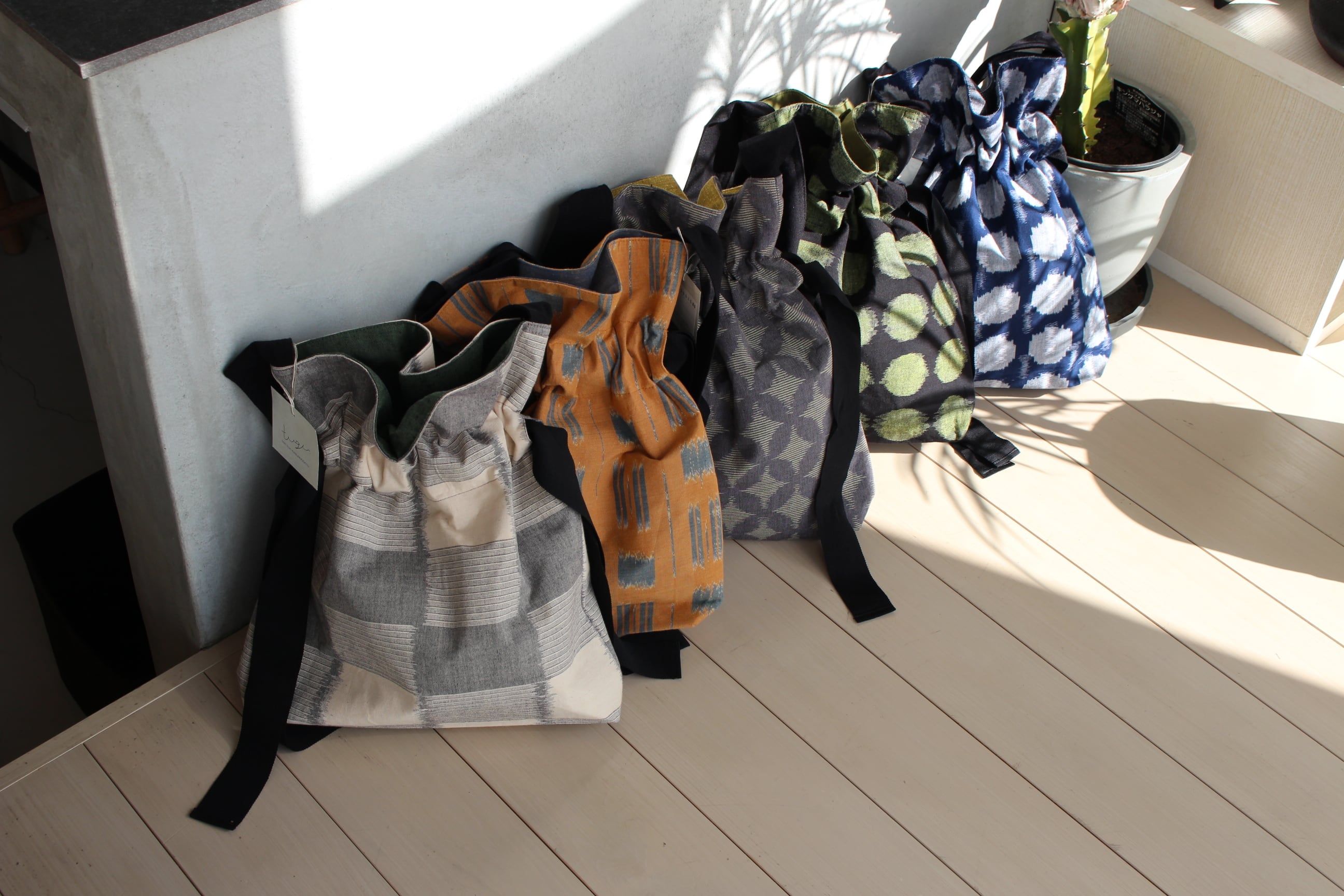 久留米かすりのリバーシブルきんちゃくBAG【全5色】