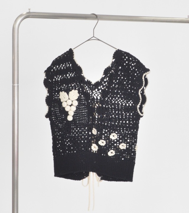 Various crochet vest・C/#black
