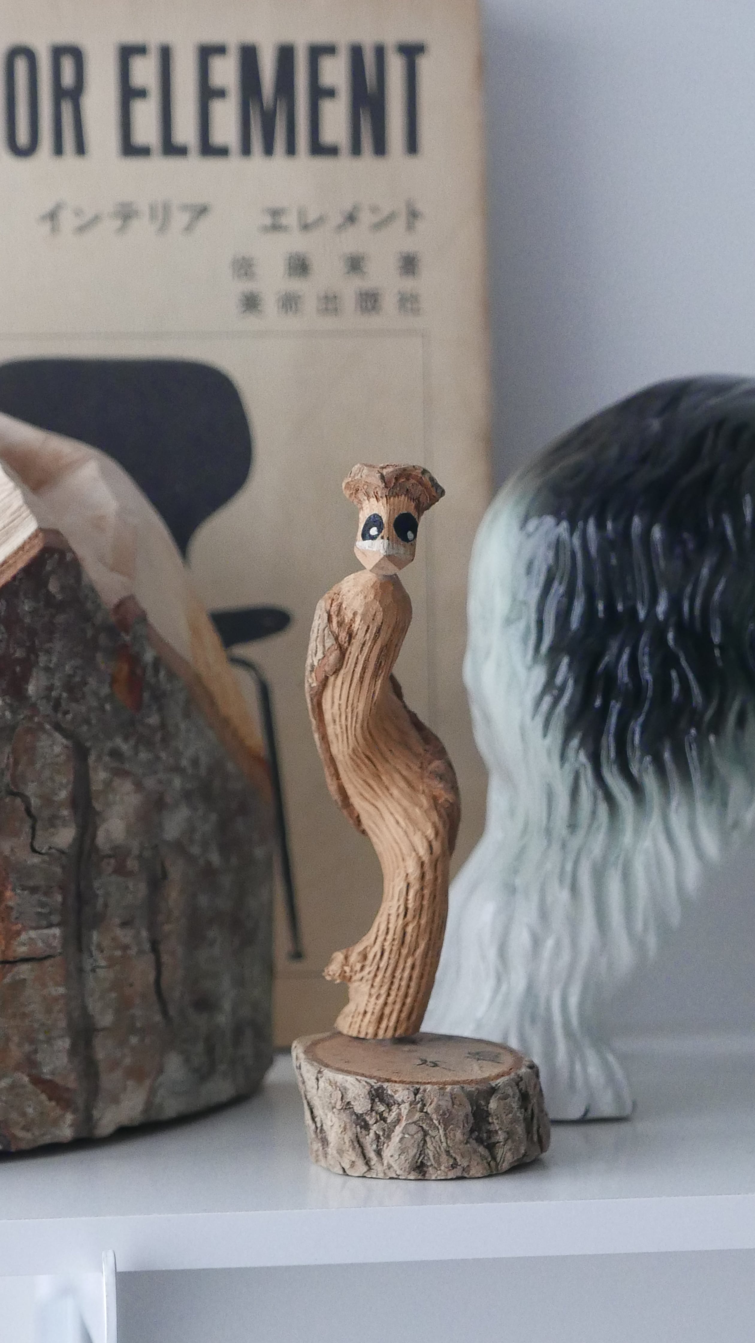 old japan wood carving , kappa , 前田水声