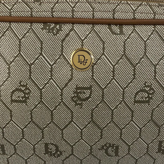 Christian Dior クリスチャン ディオール ハニカム ショルダーバッグ ベージュ ロゴ PVC レザー  ミニバッグ vintage ヴィンテージ オールド ptj22k
