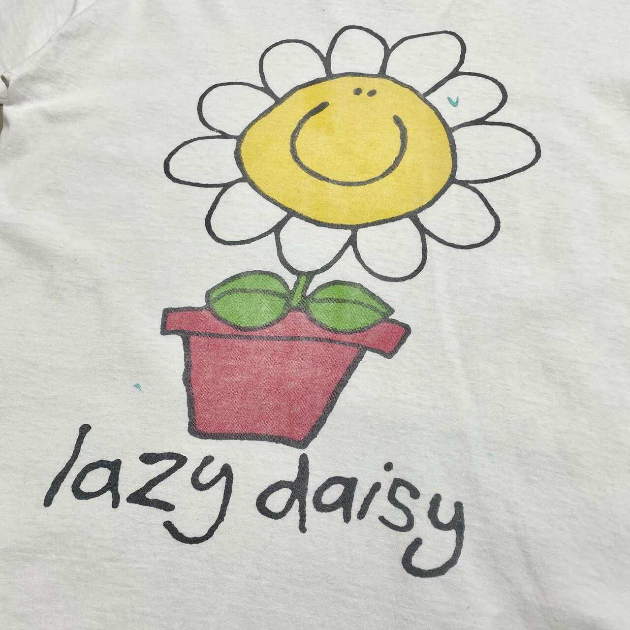 90年代 Lazy Daisy ひまわり 向日葵 フラワー アート プリントTシャツ 