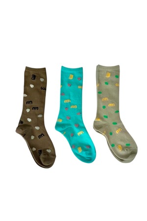 【MIN-NANO×frankygrow】M&SB PATTERNED SOCKS / L