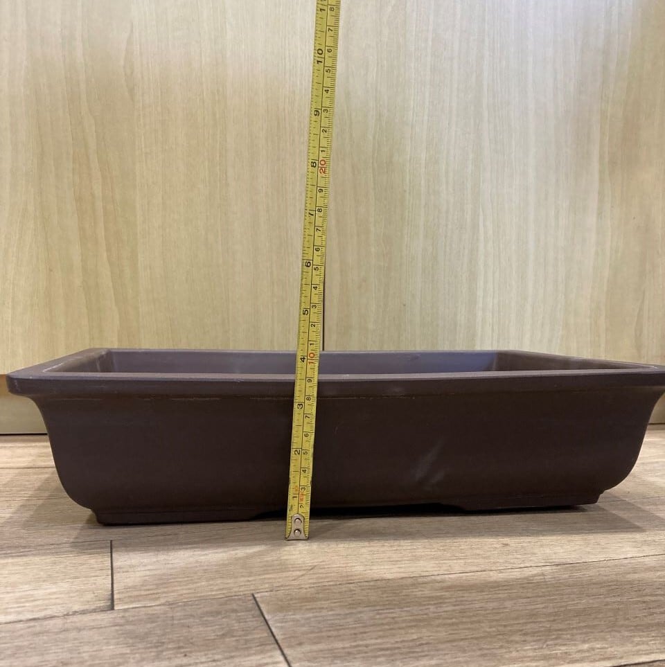 盆栽鉢 万古焼 ウ泥長角 13号 幅39cm×高9cm | 趣味の園芸と陶器山竹