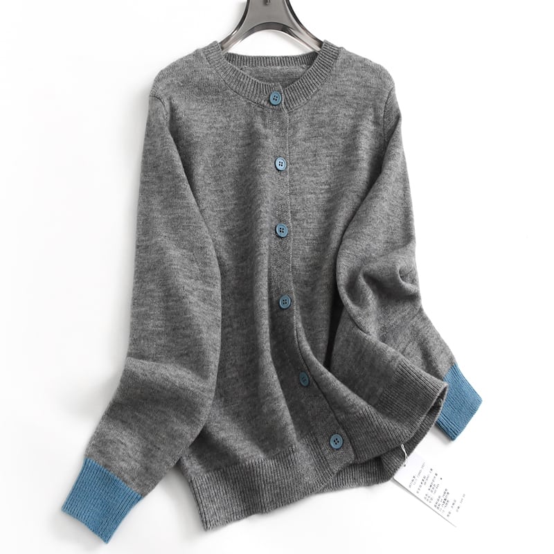 Contrast Cuff Knit Cardigan TO0935