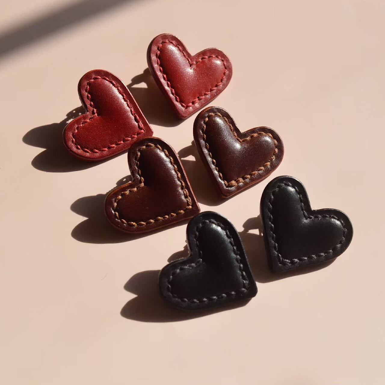 leather pierce/earring 《Heart~cordovan~》3colors | TO DAY'S BOUTIQUE