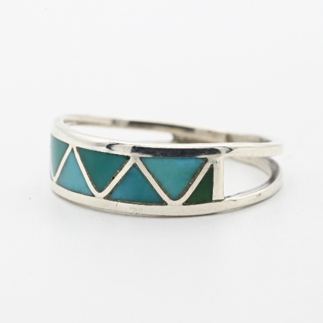 Green Turquoise Inlay Minimum Style Ring #11.0 / USA