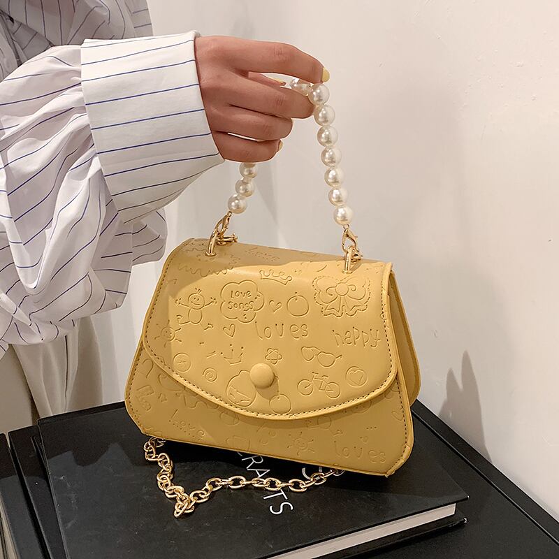 レッドサマーパールチェーン 夏物 真珠 メッセンジャーバッグ Tiancai_Wing_Bag49809383970