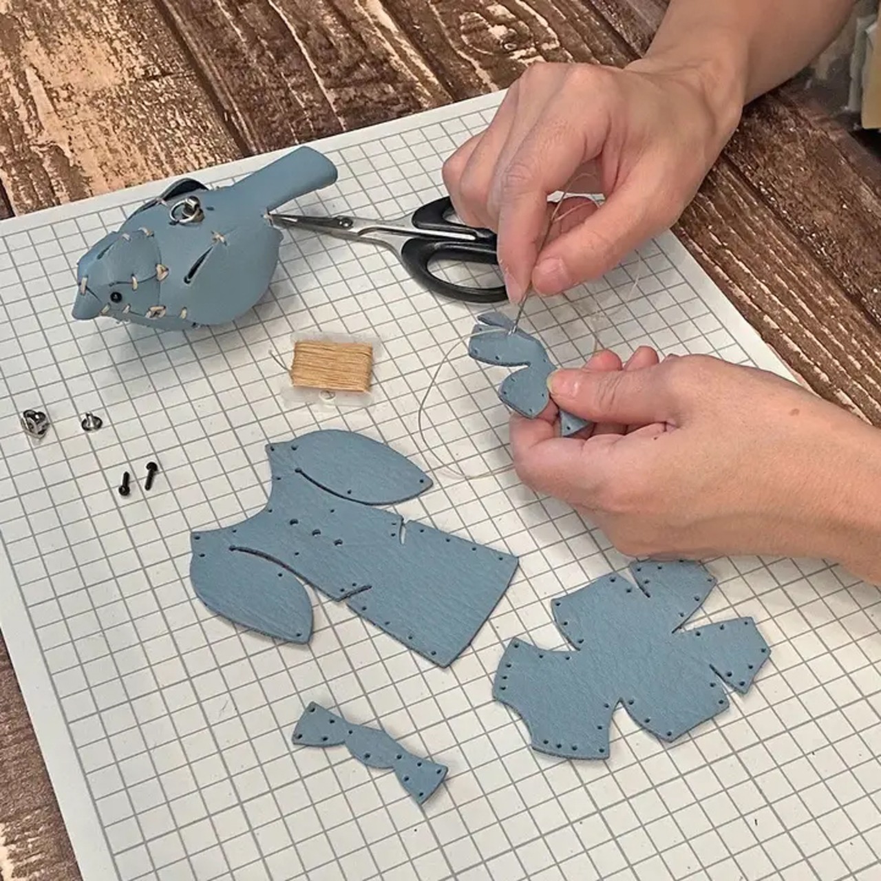 【イエロー】 ことり ｜ 革模型キット 003 レザークラフト DIY