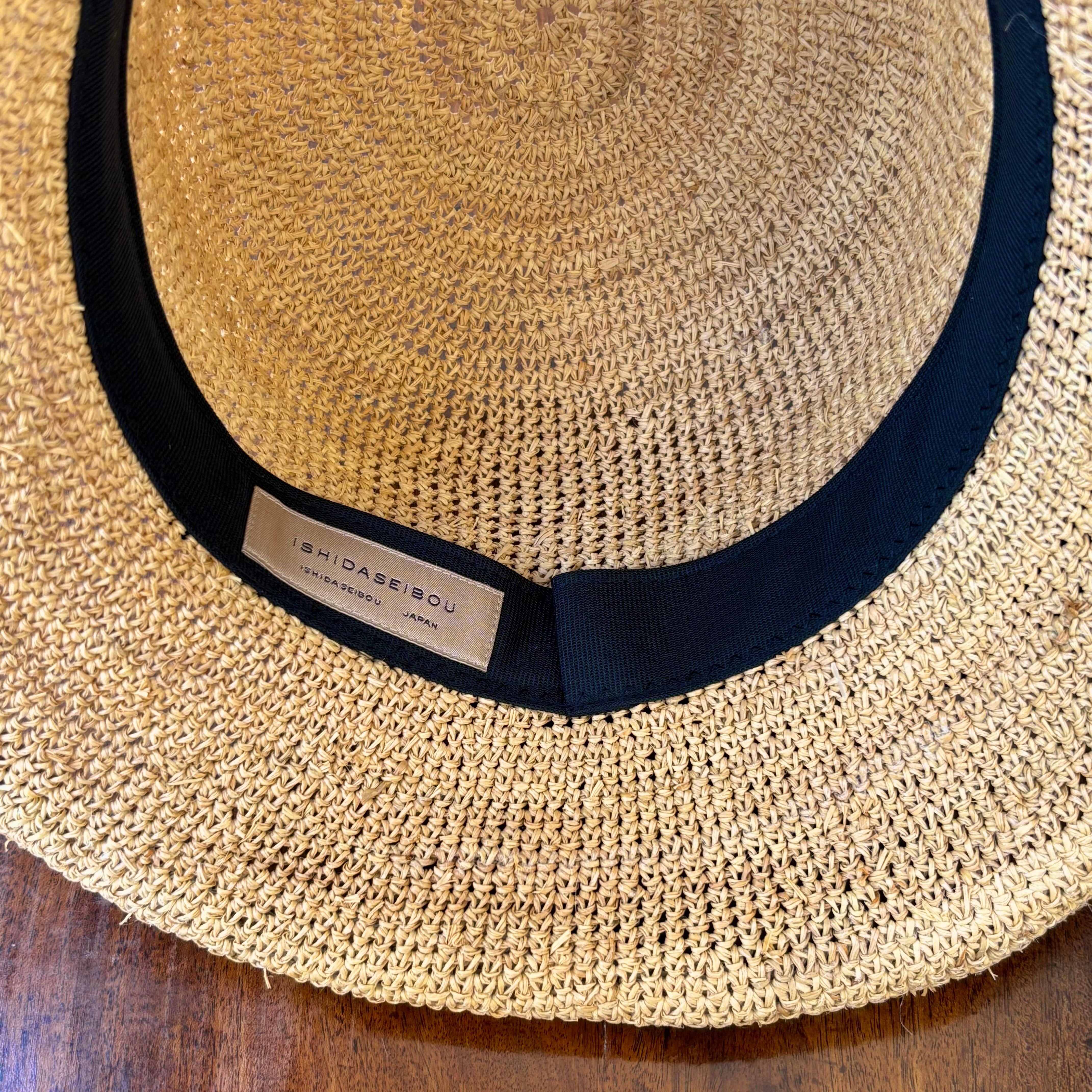石田製帽 ラフィア糸入りかぎ編みソフトハットセーラー