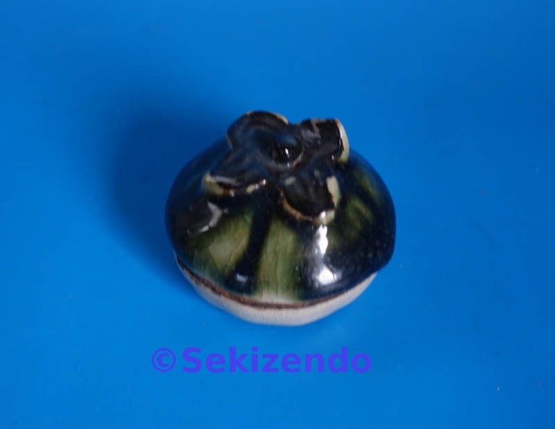 九谷焼 青手九谷 陶源 瓢箪 花器 花瓶 酒器 徳利 共箱 草花文 陶源作