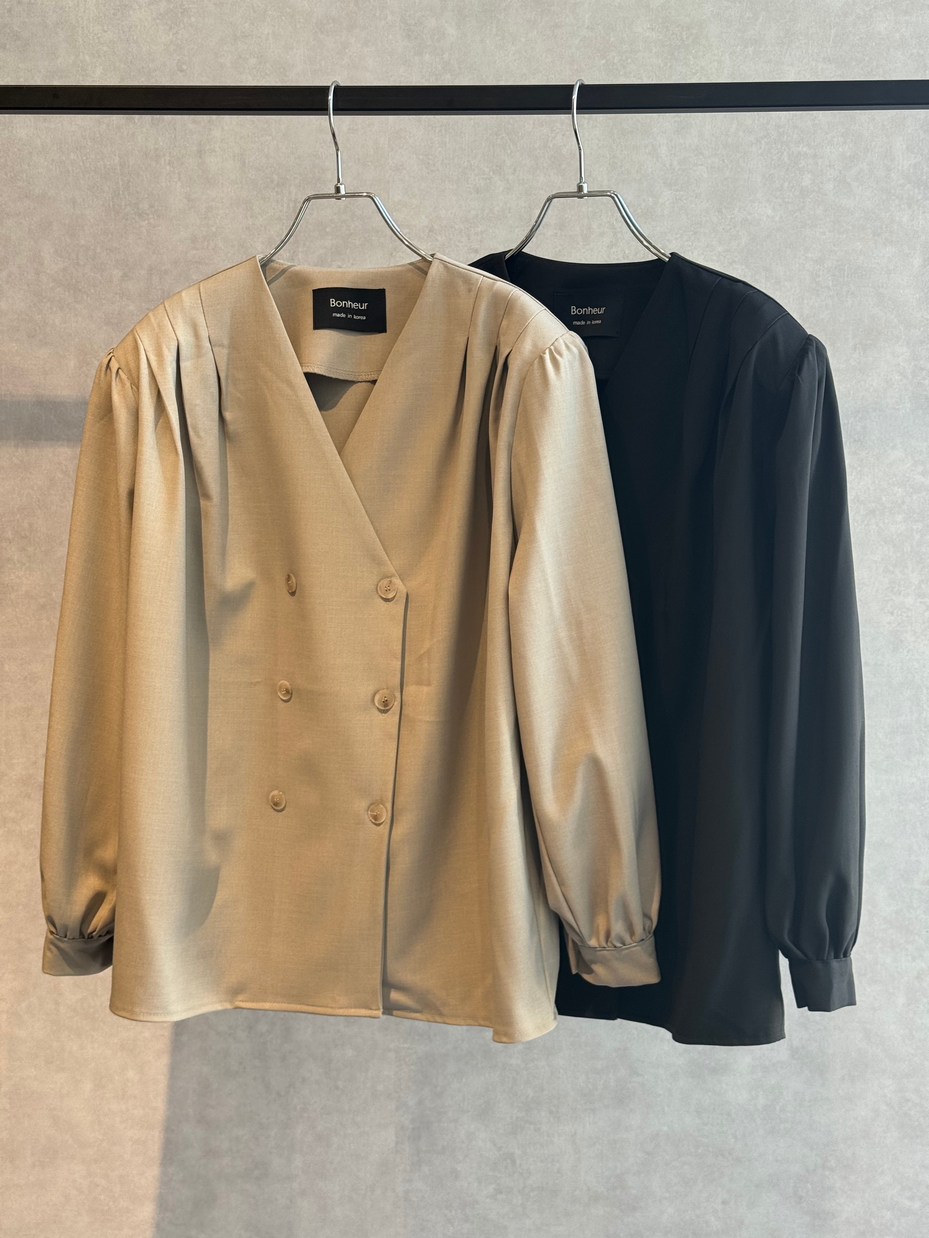 tuck puff sleeve double jacket