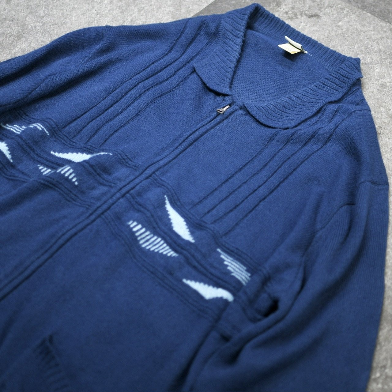 full zip design knit polo
